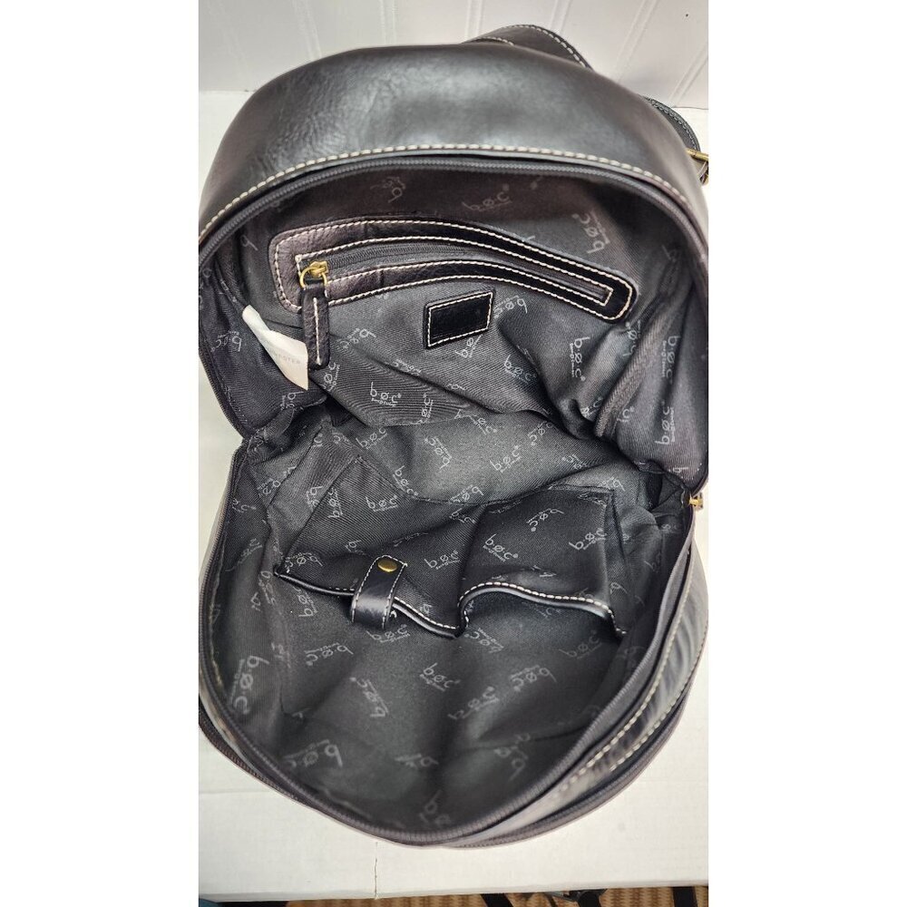 B.O.C. Black Faux Leather Mini Backpack Purse With Adjustable Straps & Gold Acce - Picture 10 of 15